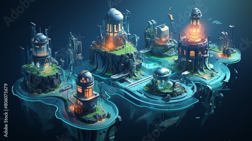 Futuristic settlements built beneath the ocean surface, Underwater Cities and Structures photo