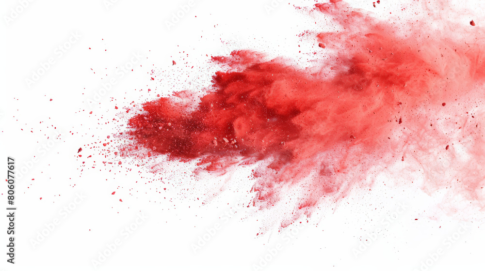 red chalk pieces and dust flying around red chalk pieces and dust flying around