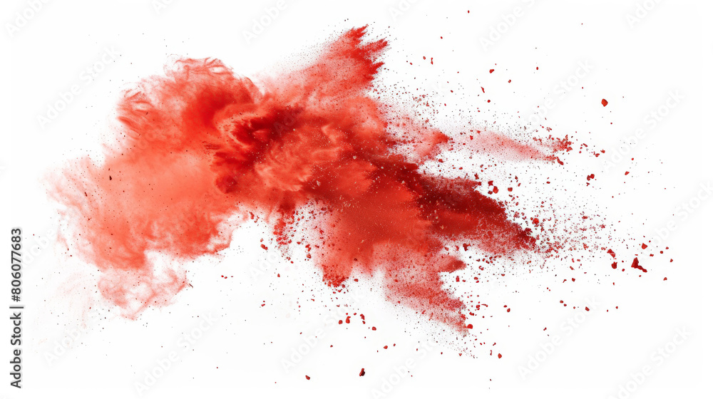 red chalk pieces and dust flying around red chalk pieces and dust flying around