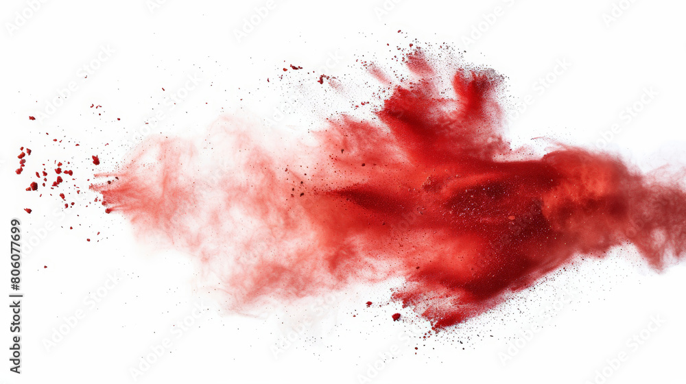 red chalk pieces and dust flying around red chalk pieces and dust flying around