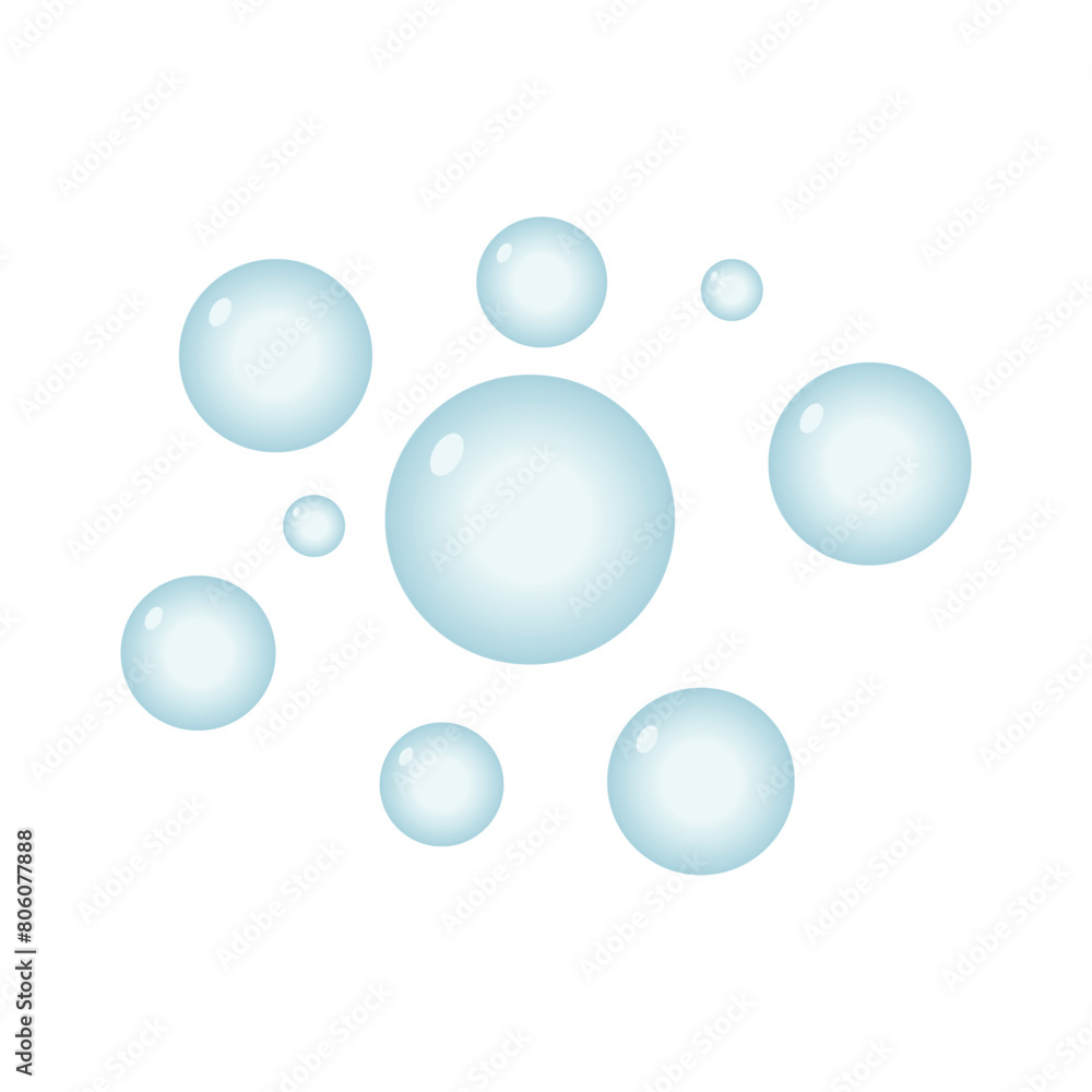 Blue Water Bubbles Vector Illustration