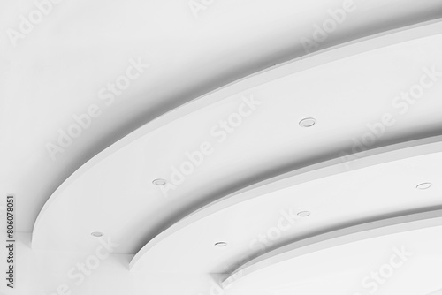 Wavy lines form three dimensional gypsum ceiling, interior design element