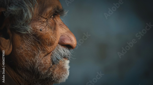 profilo di uomo anziano photo