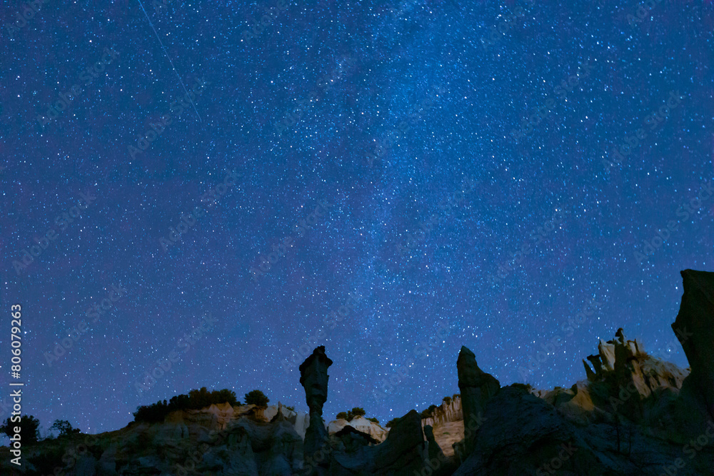 Kula fairy chimneys night astrophotography Kula fairy chimneys night astrophotography