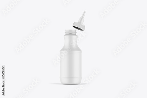 Plastic Chili Sauce Bottle Packaging Isolated 3d Illustration 