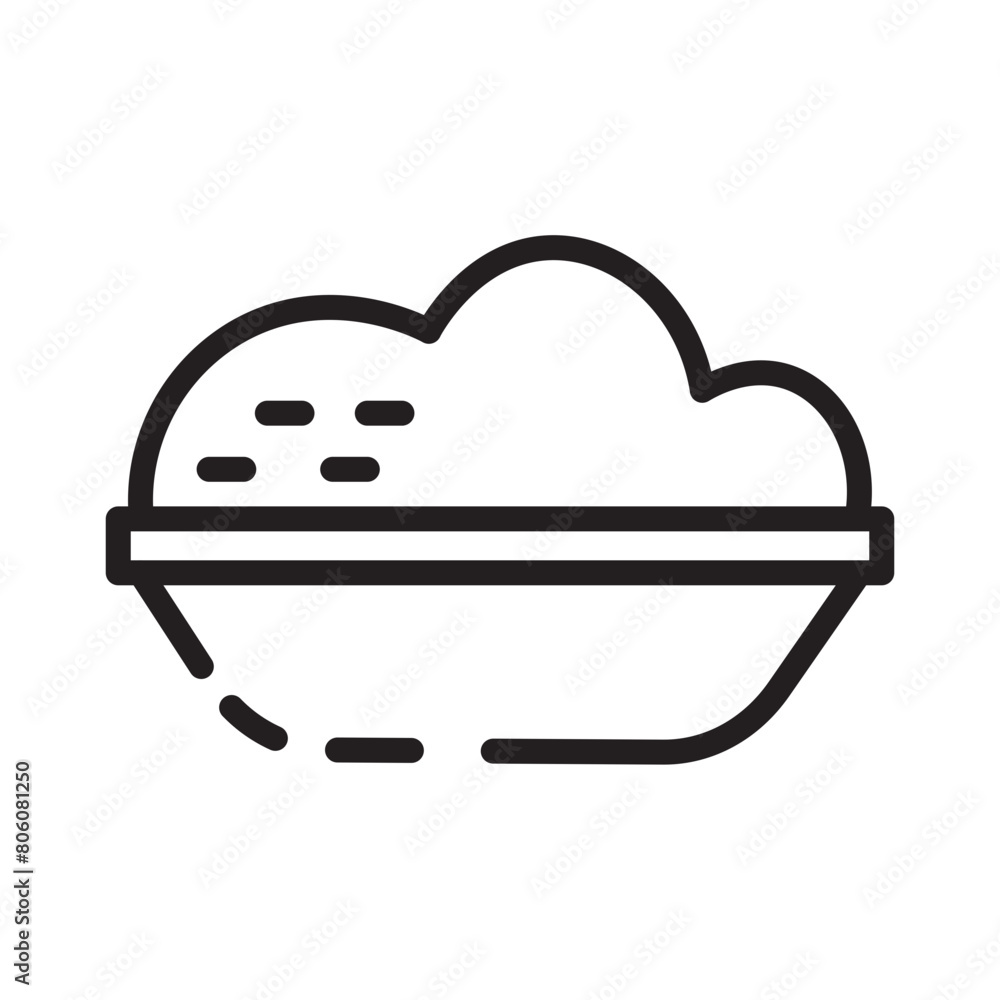 Bowl Food Rice Line Icon Bowl Food Rice Line Icon