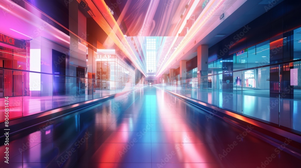 Abstract background of shopping mall hyper realistic 