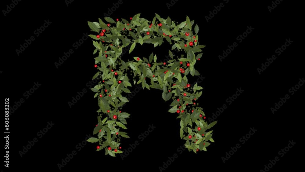Nature's Alphabet : A Stunning Display of Letters R Formed by Vibrant Red Berries and Lush Green Leaves, Alphabet letters are meticulously crafted from vibrant red berries and lush green leaves. Nature's Alphabet : A Stunning Display of Letters R Formed by Vibrant Red Berries and Lush Green Leaves, Alphabet letters are meticulously crafted from vibrant red berries and lush green leaves.