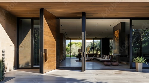 Oversized pivot door with a dramatic pivot hinge for a grand entrance