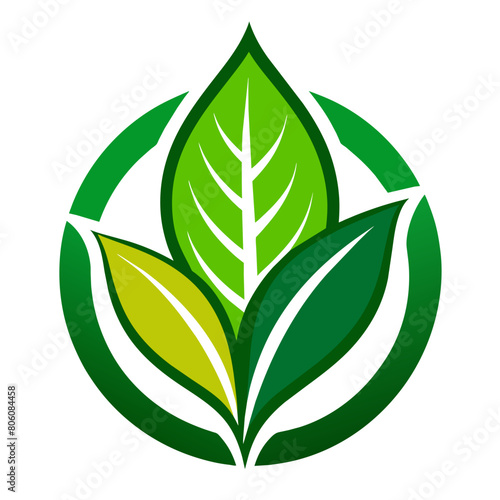 leaf logo vector art illustration