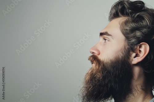 Side view of a man with an undercut hairstyle photo