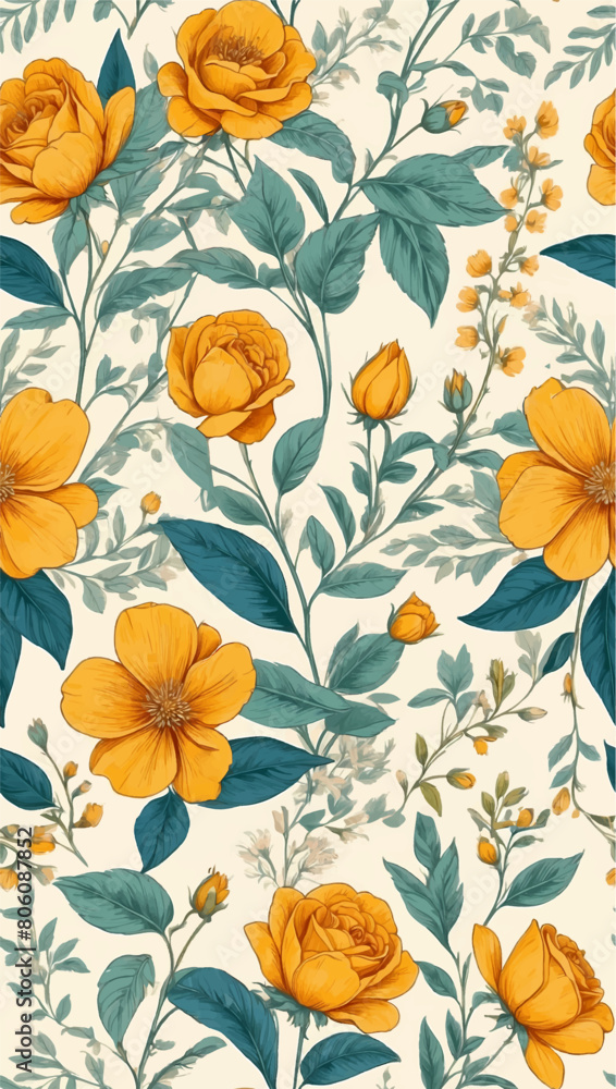 Beautiful seamless vector floral pattern, spring summer background with tropical flowers, palm leaves, jungle leaf, rose, bird of paradise flower. Exotic wallpaper, Hawaiian style, watercolour style Beautiful seamless vector floral pattern, spring summer background with tropical flowers, palm leaves, jungle leaf, rose, bird of paradise flower. Exotic wallpaper, Hawaiian style, watercolour style