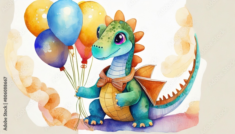 dragon with balloons dragon with balloons