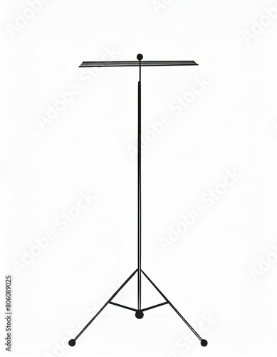 A simple music stand in a flat style, featuring a thin pole and a flat top for holding music sheets photo