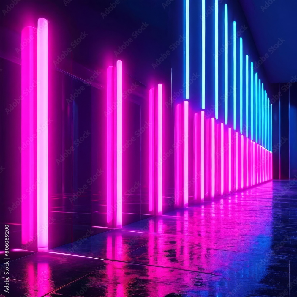 the Abstract exhibition background with ultraviolet neon lights the Abstract exhibition background with ultraviolet neon lights