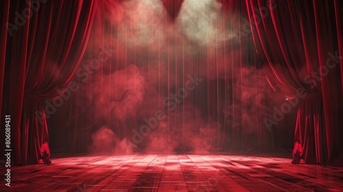 Theater stage with copy space. Theater background hyper realistic  photo
