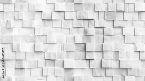 White square tiles with beveled edges form an interesting geometric pattern