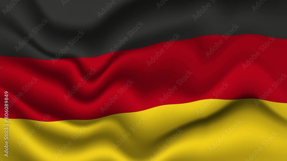German Flag 3D Waving Animation. The National Flag of Germany, 4K Resolution with Seamless Loop. German Flag 3D Waving Animation. The National Flag of Germany, 4K Resolution with Seamless Loop.