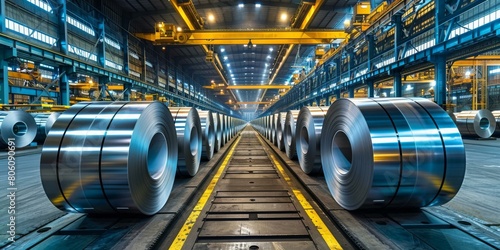 Rolls of steel in a steel mill