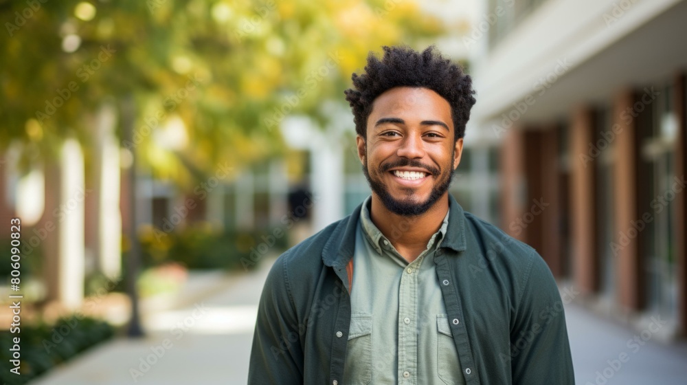 Happy African American man smiling Happy African American man smiling