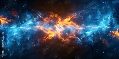 Fire and ice abstract background