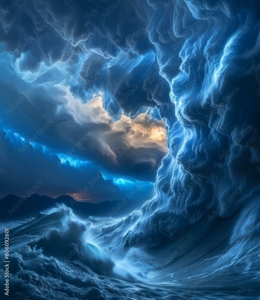 Fototapeta premium Huge storm clouds over the ocean