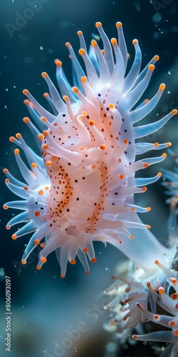 Underwater world of a pink anemone