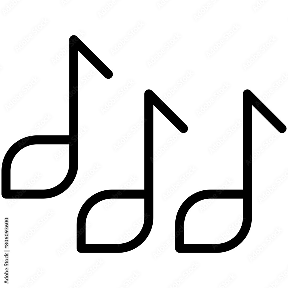 musical note line icon musical note line icon