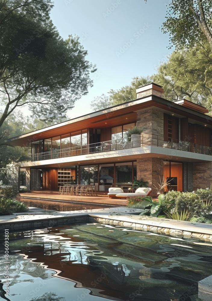 Modern luxury house with pool and terrace Modern luxury house with pool and terrace