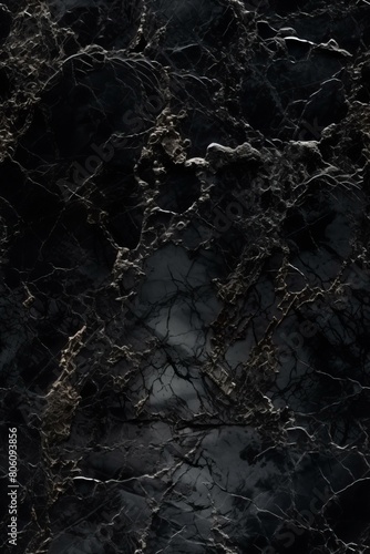 Black marble texture with white veins