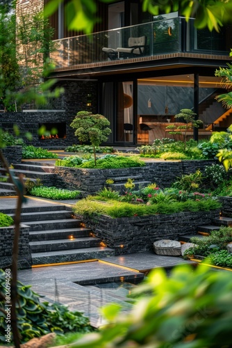 Modern Asian style house with natural elements © Adobe Contributor