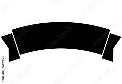 black arched thick title ribbon