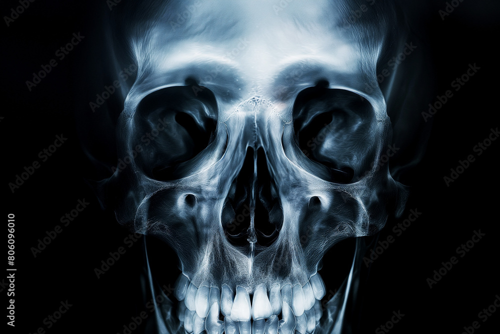 Fototapeta premium X-ray film human's skull lateral view, close up