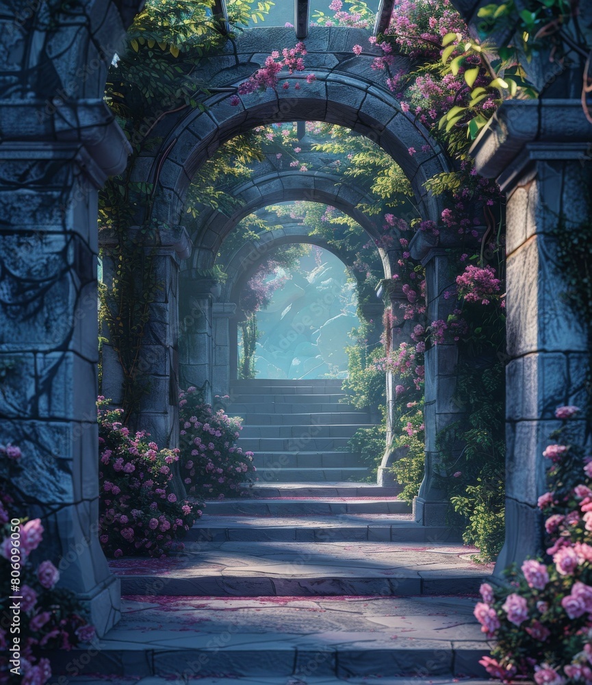 Fototapeta premium Mystical Garden of Blossoms