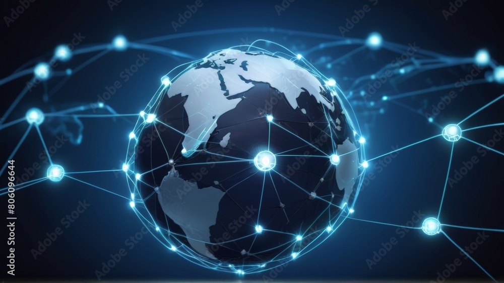 Cyber World Graphic. Connecting the Global Network Suitable for Background