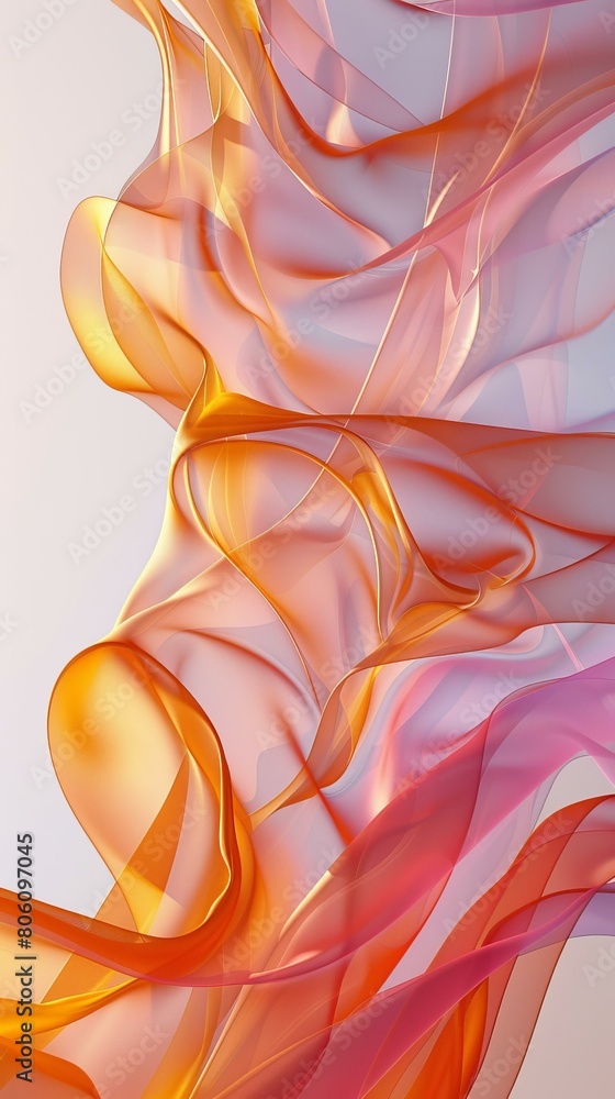 Fototapeta premium Colorful abstract painting with flowing shapes