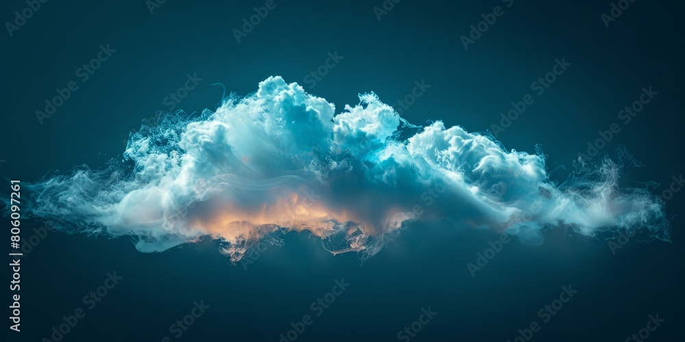 Naklejka premium Blue and white cloud illustration