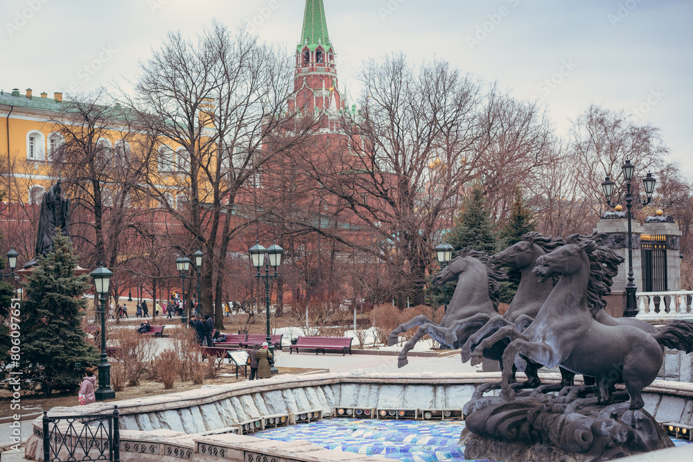 Fototapeta premium Horses of Alexander Garden, Moscow, Russia