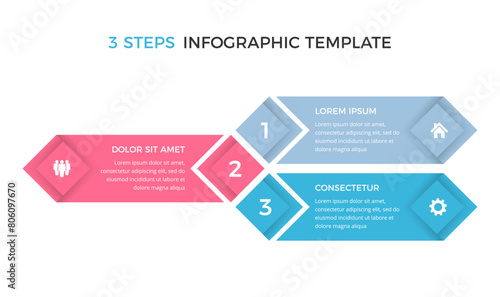 Business infographic design template with three options or steps, process, workflow template, vector eps10 illustration