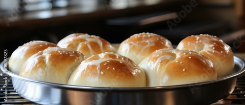 yeast bread with sesame seeds photo