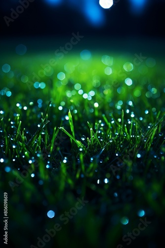 Close-up of wet grass with bokeh