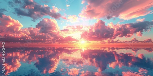 A beautiful sunset over a calm sea