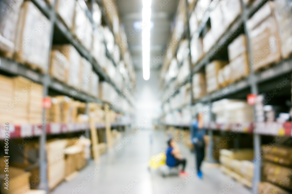 Obraz premium Store box blurred on shelf