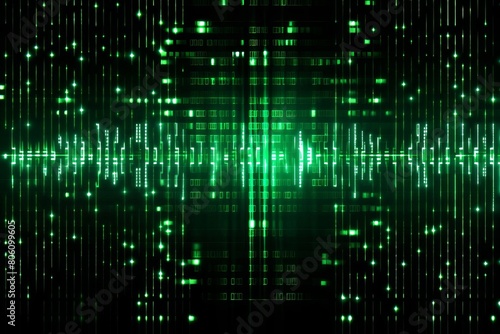 Digital matrix background with green code cascading down