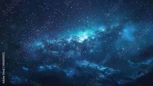 Milky way galaxy and starfiled on night sky background hyper realistic  photo
