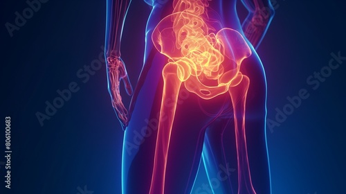 internal glowing bones background of the women neon lights internal background of the female body hips 