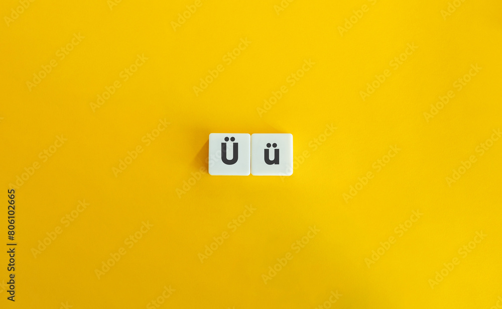 Capital and Small Letter Ü. Uppercase and Lowercase Letter. Concept of ...