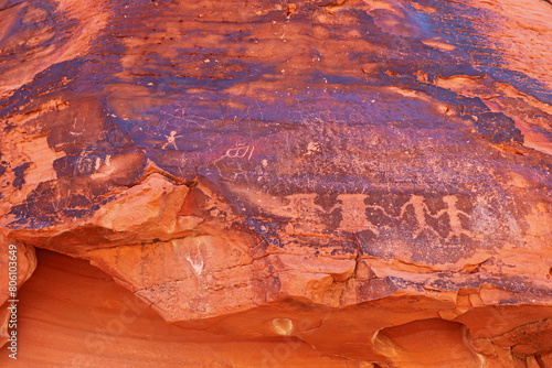 Ancient petroglyphs at Valley of Fire State Park, Nevada