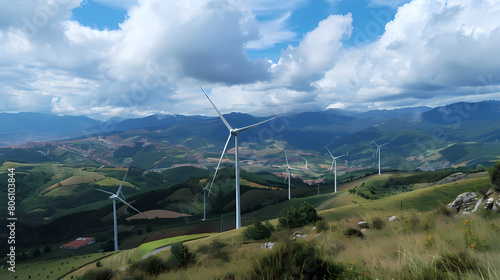wind turbines in the mountains © TP SHOTS