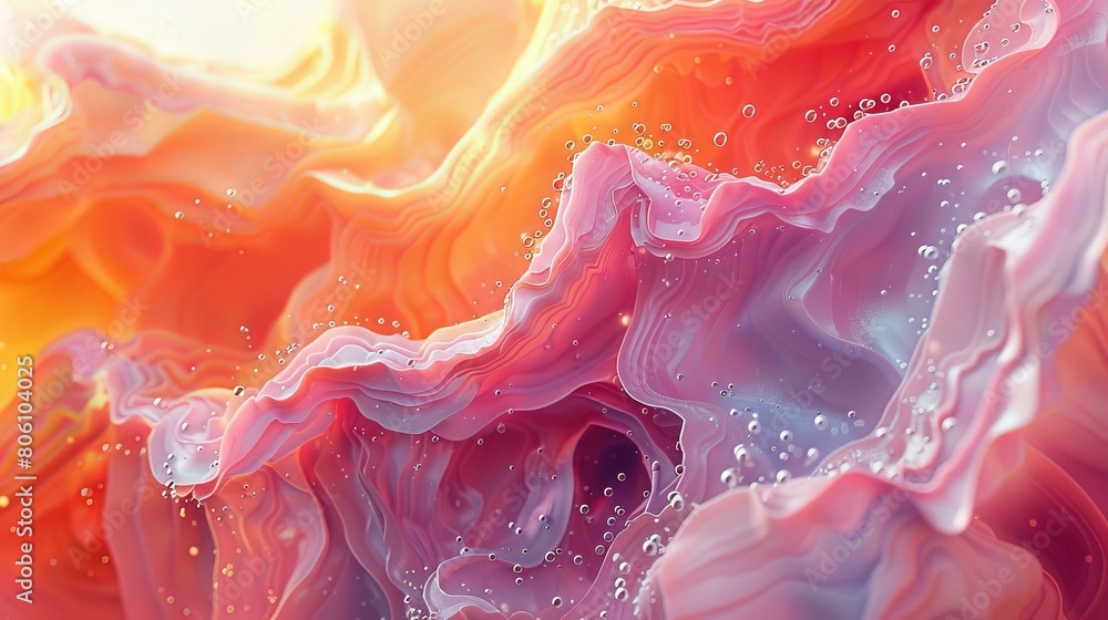 Colorful abstract painting with waves and bubbles Colorful abstract painting with waves and bubbles